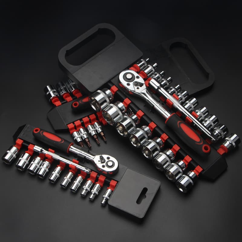 Socket Wrench Set Auto Repair Small, Medium, Large Drive Quick Ratchet Bit Extension Bar Tool Kit