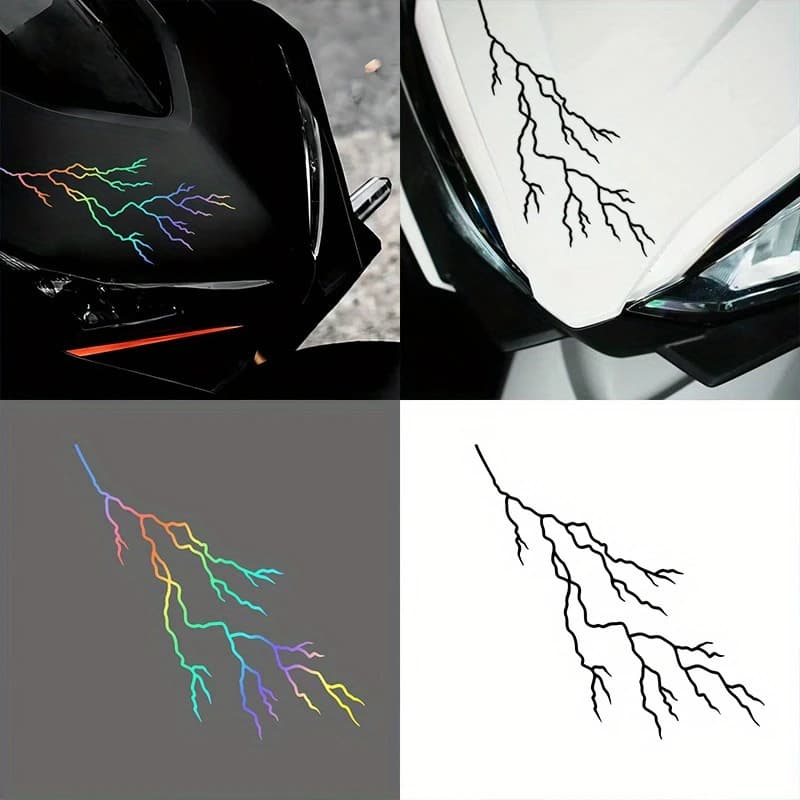 Cross-border popular lightning crack motorcycle stickers waterproof high-quality decorative body windshield pull flowers direct sales ready stock