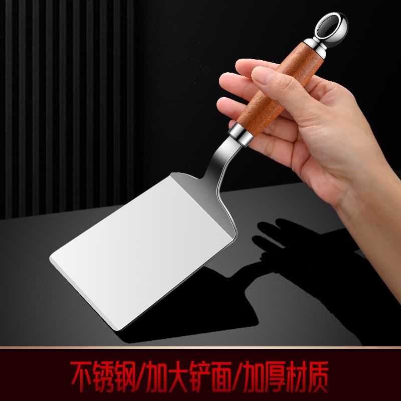 Premium Stainless Steel Cooking Spatula for Steak, Small Frying Spatula, Flat Spatula for Teppanyaki, Pizza Spatula, Pancake Spatula