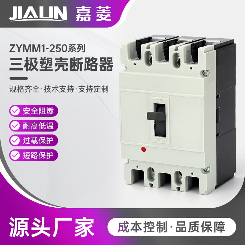 ZYMM1-250 Series Three-Pole Molded Case Circuit Breaker 630A Three-Phase Four-Wire 250A Plastic Shell 3P