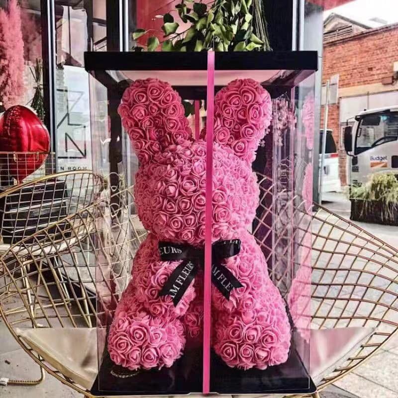Teacher's Day gift simulation rose rabbit Valentine's Day creative gift for the goddess's birthday Internet celebrity rabbit