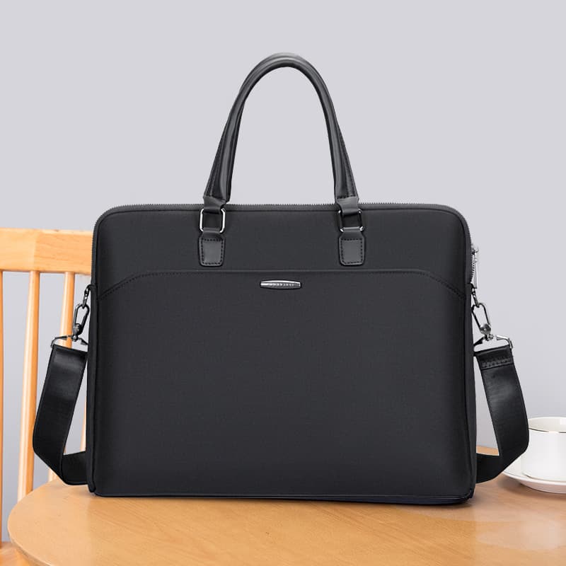 Ziyou new 338 document bag men's business men's and women's briefcase custom handbag commuter briefcase black