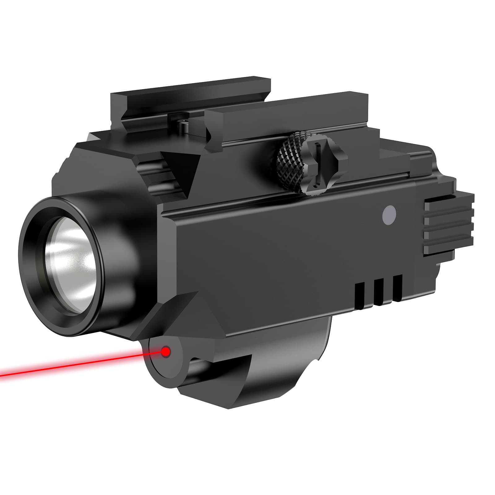 Outdoor Tactical Flashlight with Under-Barrel Laser Sight, High-Power Red Laser Rail Light, Mounted Flashlight