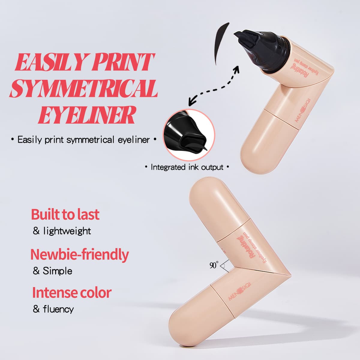 In Stock Cross-Border Supply MENGSIQI Rotating Eyeliner Stamp Pen Dual-Ended Amazon Temu Shopee Foreign Trade Cosmetics