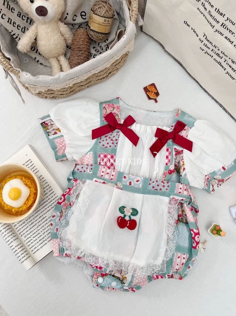 Baby Clothing, Summer Jumpsuit, Short-Sleeved Romper, Baby Girl's Summer Coveralls, White Corduroy