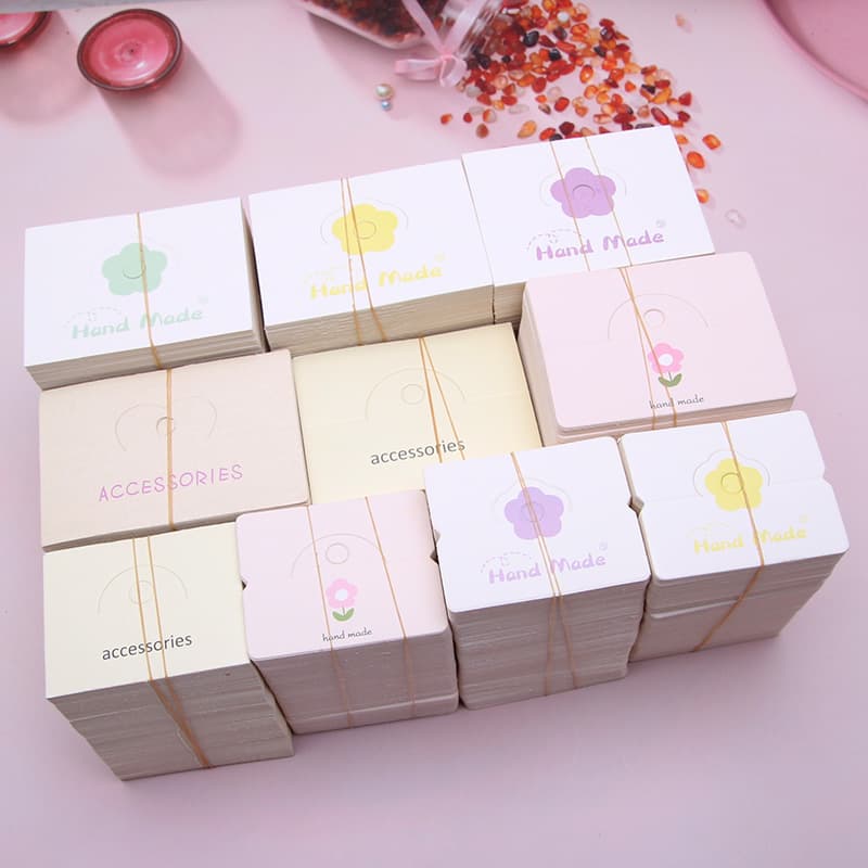 Korean version DIY cardboard jewelry paper card transparent opp bag flat mouth packaging bag card head display card tag accessories can be hung