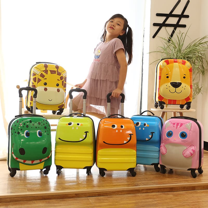 Children's Trolley Case 18-Inch Cartoon Cute Animal Luggage, Factory Wholesale 360-Degree Wheel Travel Suitcase Carry-On