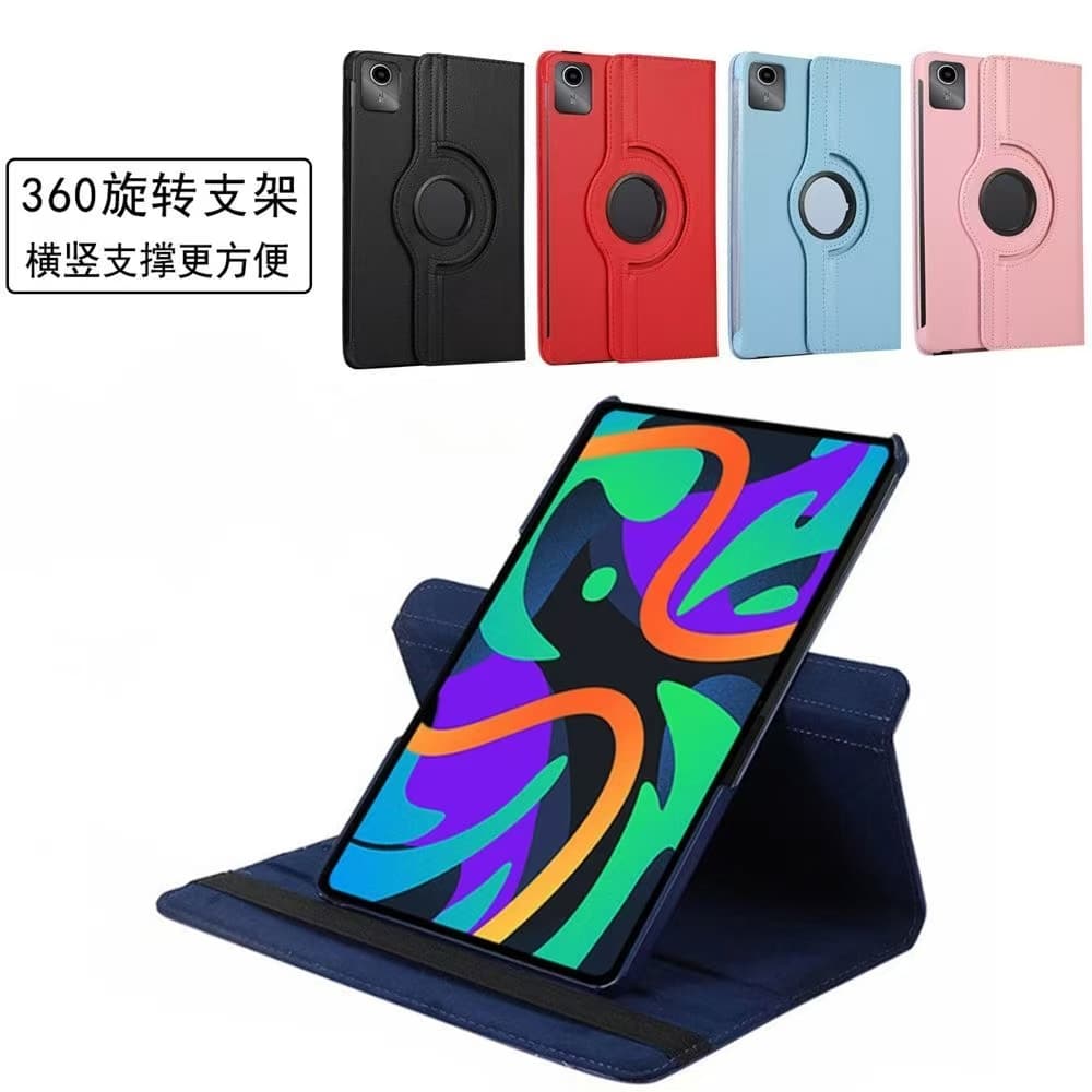 Compatible with Samsung Tab A9/A9+ 11-inch Rotating Leather Case 360-Degree Stand Shockproof Protective Case Dark Blue Black