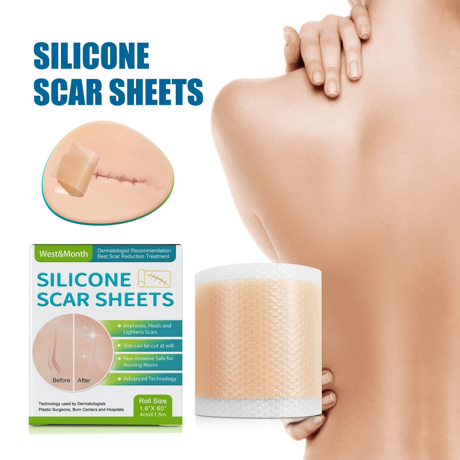 Cross-border WEST MONTH self-adhesive silicone skin patch care skin texture daily smooth skin care patch