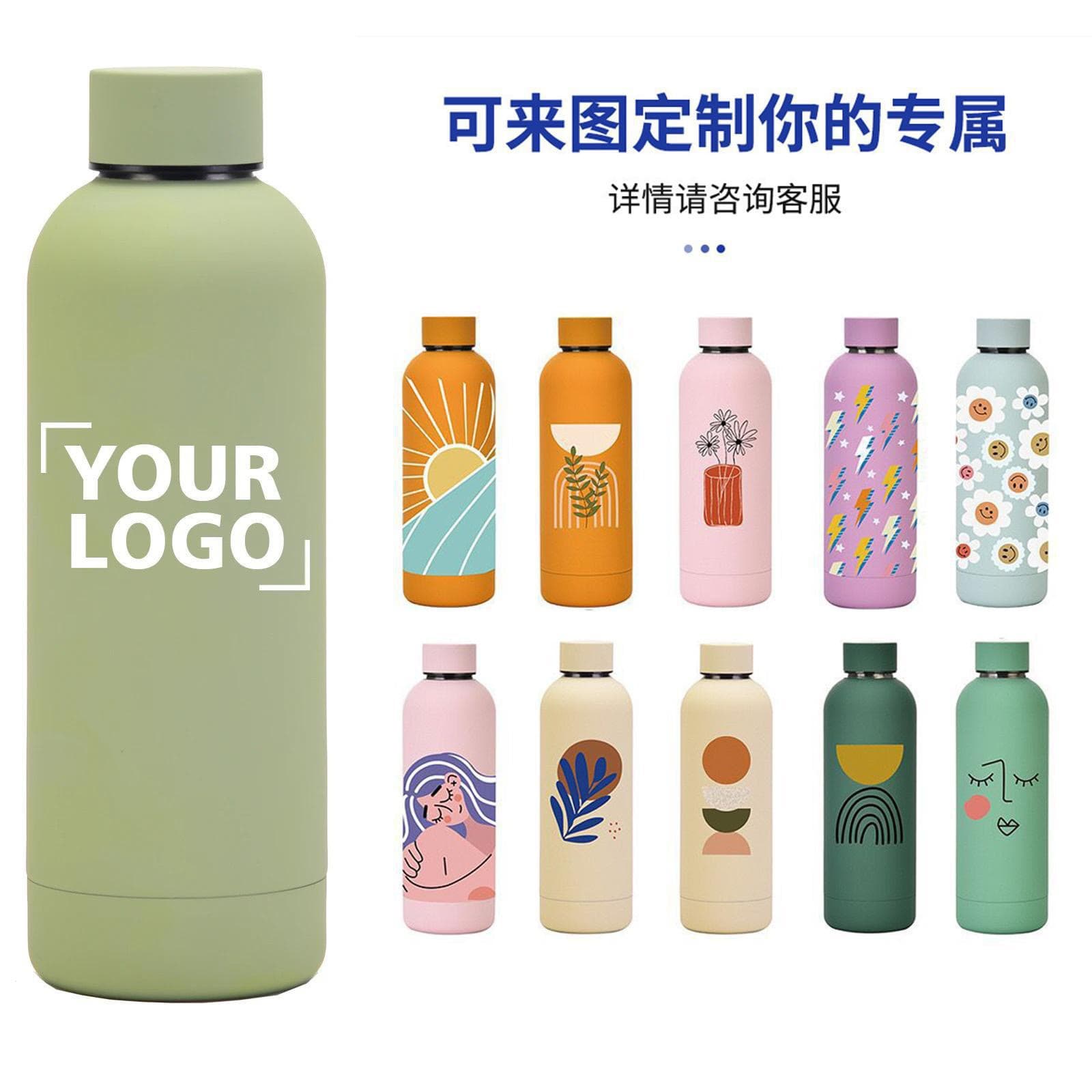 Portable Stainless Steel Insulated Water Bottle High Aesthetic Value Outdoor Car Mounted Sports Unisex Large Capacity Straight Cup