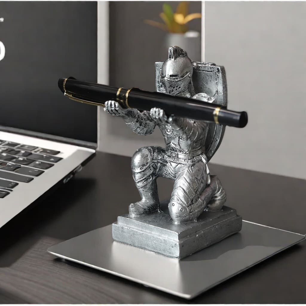 Executive Armor Knight Pen Holder Creative Ornament Desktop Boy Graduation Souvenir Gift Phone Stand