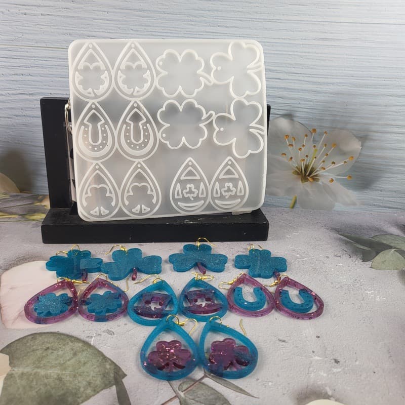 Z0015 Clover Series Earring Mold Crystal Epoxy Silicone Mold DIY Decoration Silicone Mold