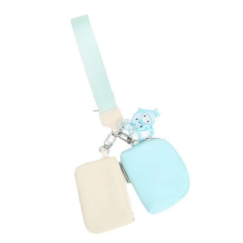 Cross-border LULU same style wrist bag portable mini fashionable color matching coin purse nylon waterproof storage key bag