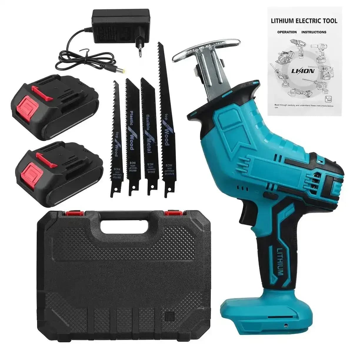 Compound saw cutting machine rechargeable lithium battery large capacity household handheld electric hand saw outdoor cutting lithium electric saw
