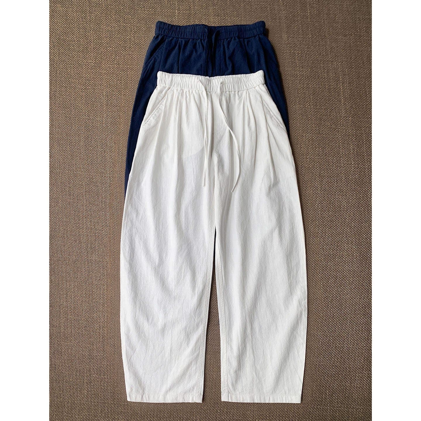 Men's Casual Cotton Linen Long Pants Yamamoto Style Summer TikTok Hot-Selling Wholesale One-Piece Dropshipping Foreign Trade New Model