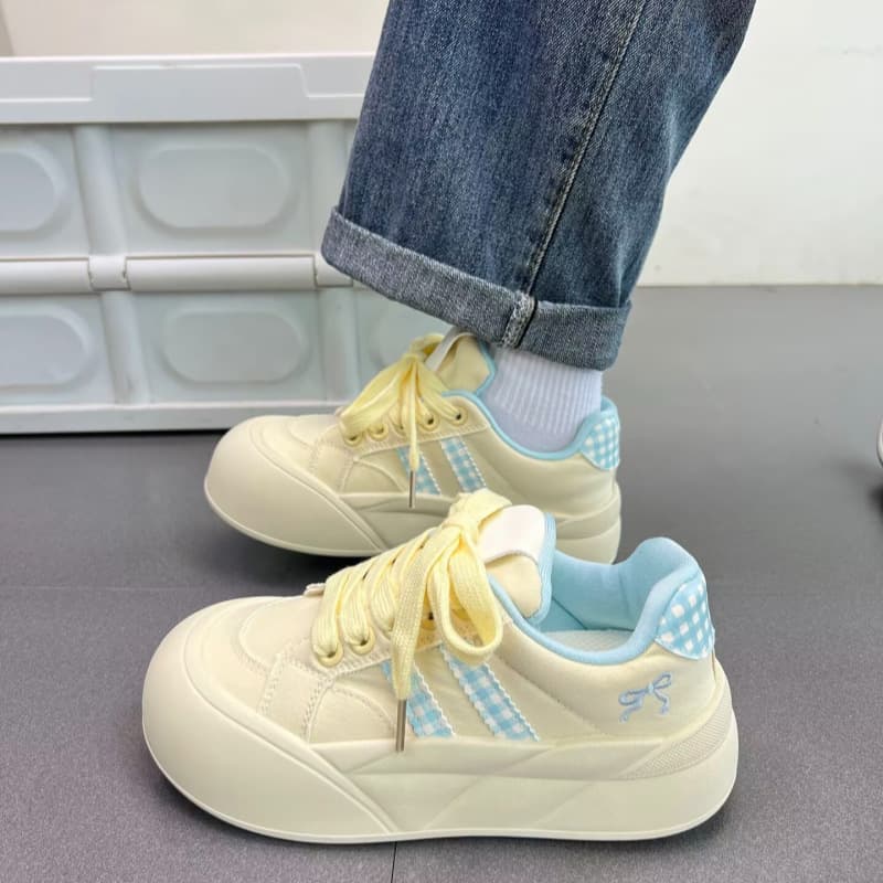 Thick-soled Platform Chunky White Sneakers for Women 2025 Spring Autumn New Trendy Casual Sports Shoes