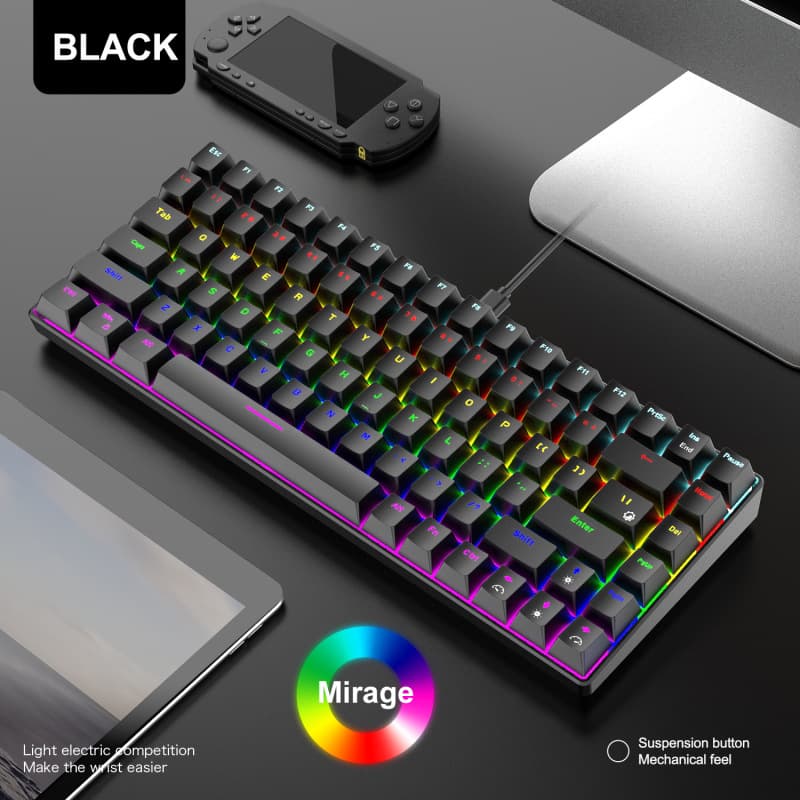 Xinmeng RF-84 Mechanical Keyboard 84-Key Gaming Keyboard for Tablet, Phone, Mac, Laptop, Gaming