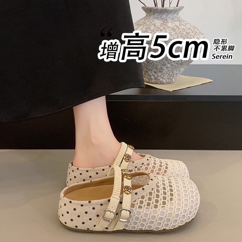 Platform Height-Increasing Closed-Toe Mules for Women Summer 2026 New Mesh Breathable 2-in-1 Birkenstock Sandals