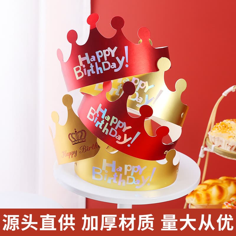 Foldable Birthday Crown Hats, Instagram-Style Children's First Birthday Hats, Creative Party Decorative Headwear for Adults