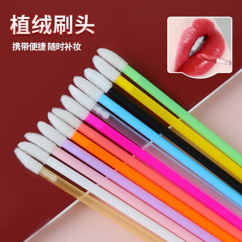 Wholesale Colorful Hollow Cotton Swab Lip Brush Lipstick Brush Lip Gloss Brush Velvet Lip Gloss Makeup Tool Cosmetic Lip Brush