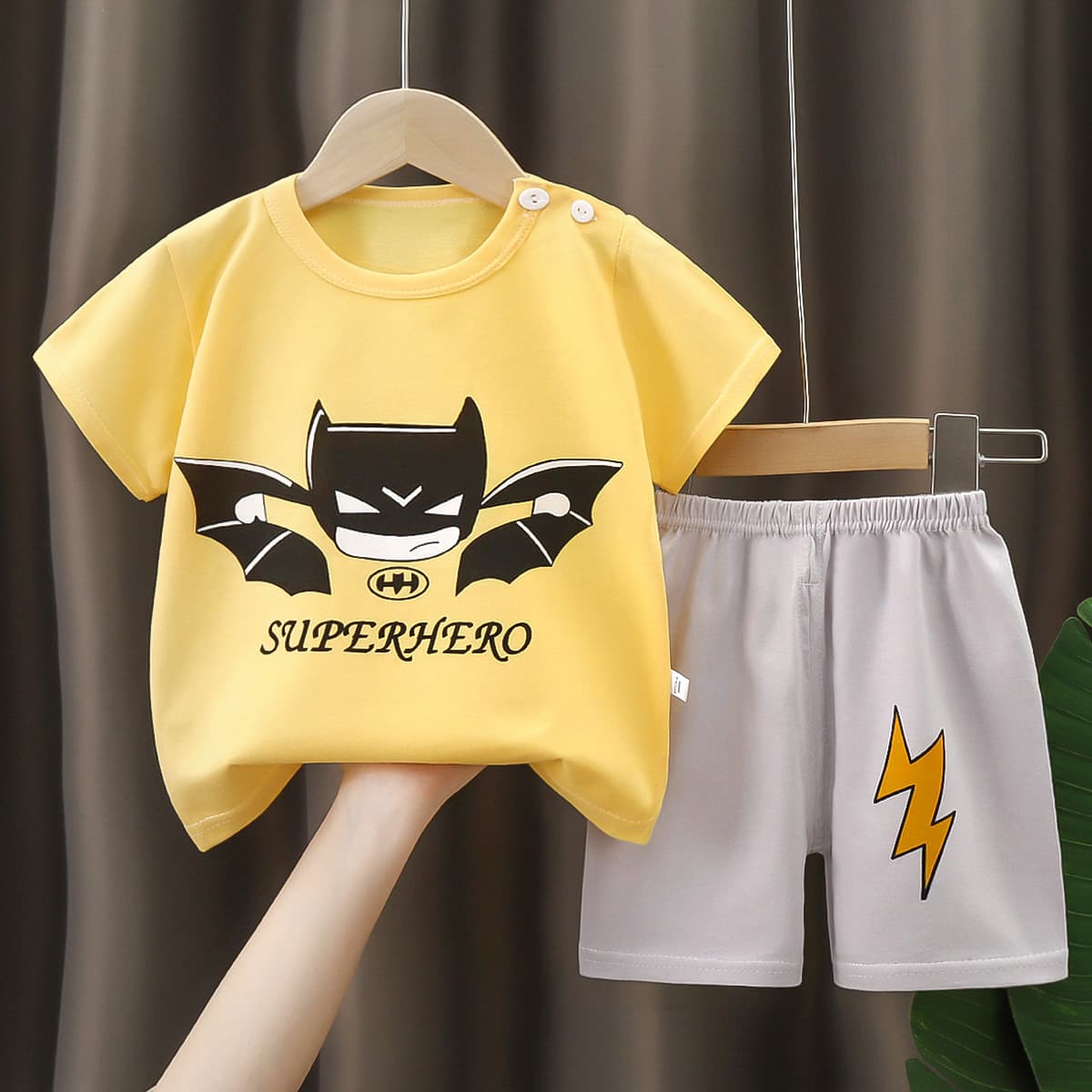 Children's Short Sleeve Set Pure Cotton Summer New Boys' Summer Wear Baby T-Shirt Girls' Clothing Thin Style Wholesale