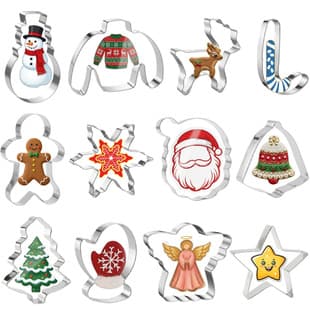 Stainless Steel Christmas Cookie Cutter 12-Piece Set Cookie Cake Shaping Baking Tool Cross-Border Stock Halloween