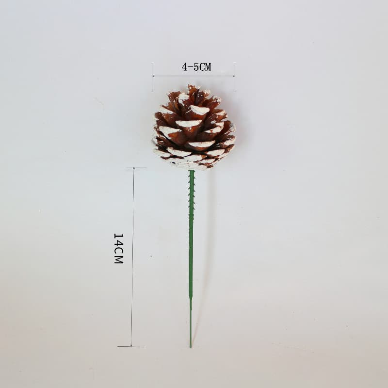 Dried flowers on green poles, white flowers, pine cones, iron wires, natural Christmas wreaths