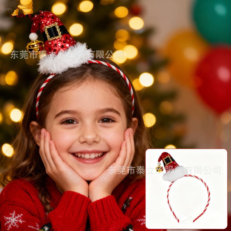 2025 European and American New Christmas Headband with Lights for Children and Adults, Party Decoration, Ball Attire, Cartoon Reindeer Antlers