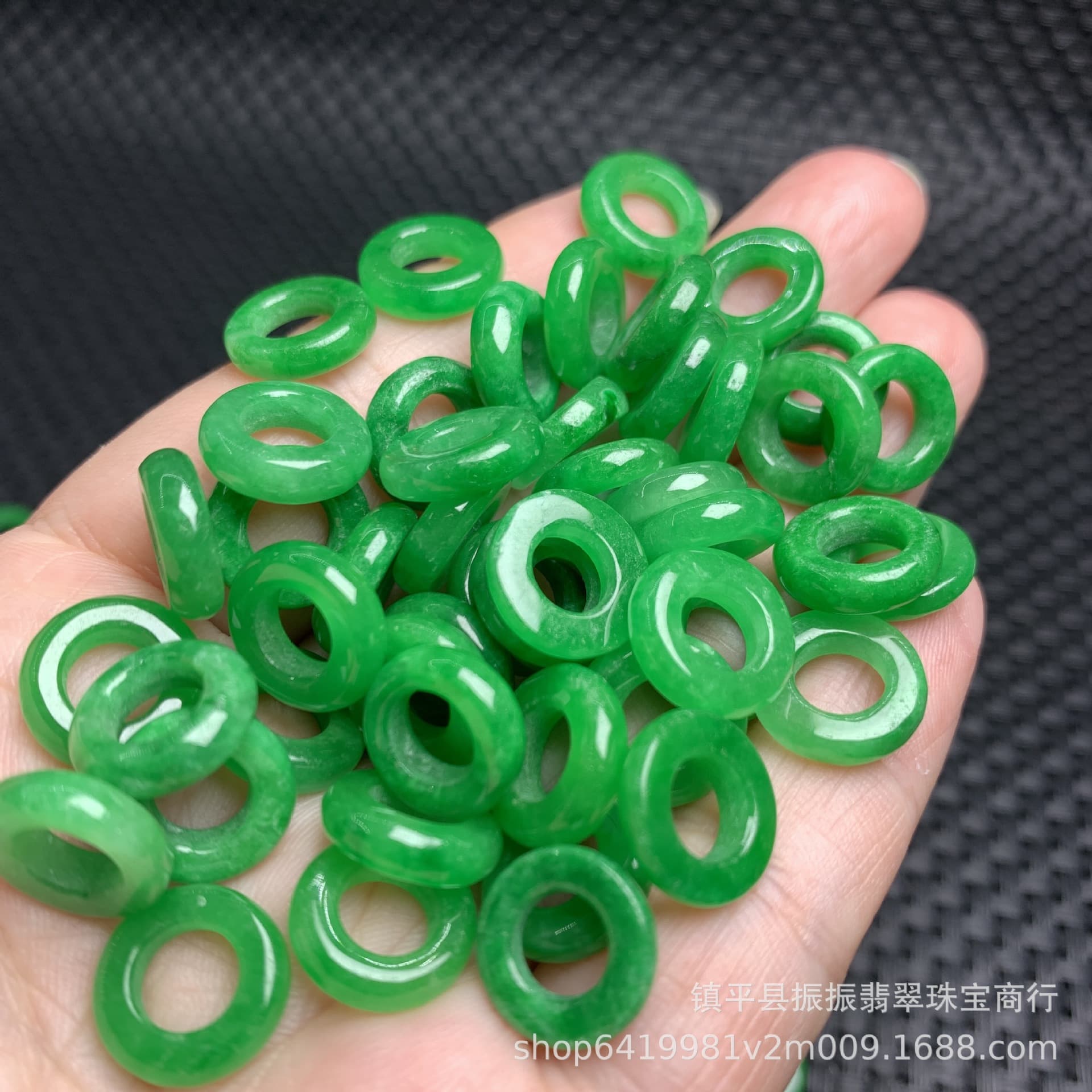 Ganqing Jade Small Round Rings, Large Hole Peace Rings for DIY Jewelry and Bracelet Accessories