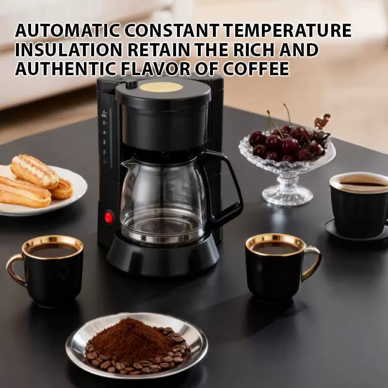 EU Plug Cross-Border Coffee Maker US Plug Mini Coffee Pot Automatic Drip Coffee Machine Portable American Style for Home