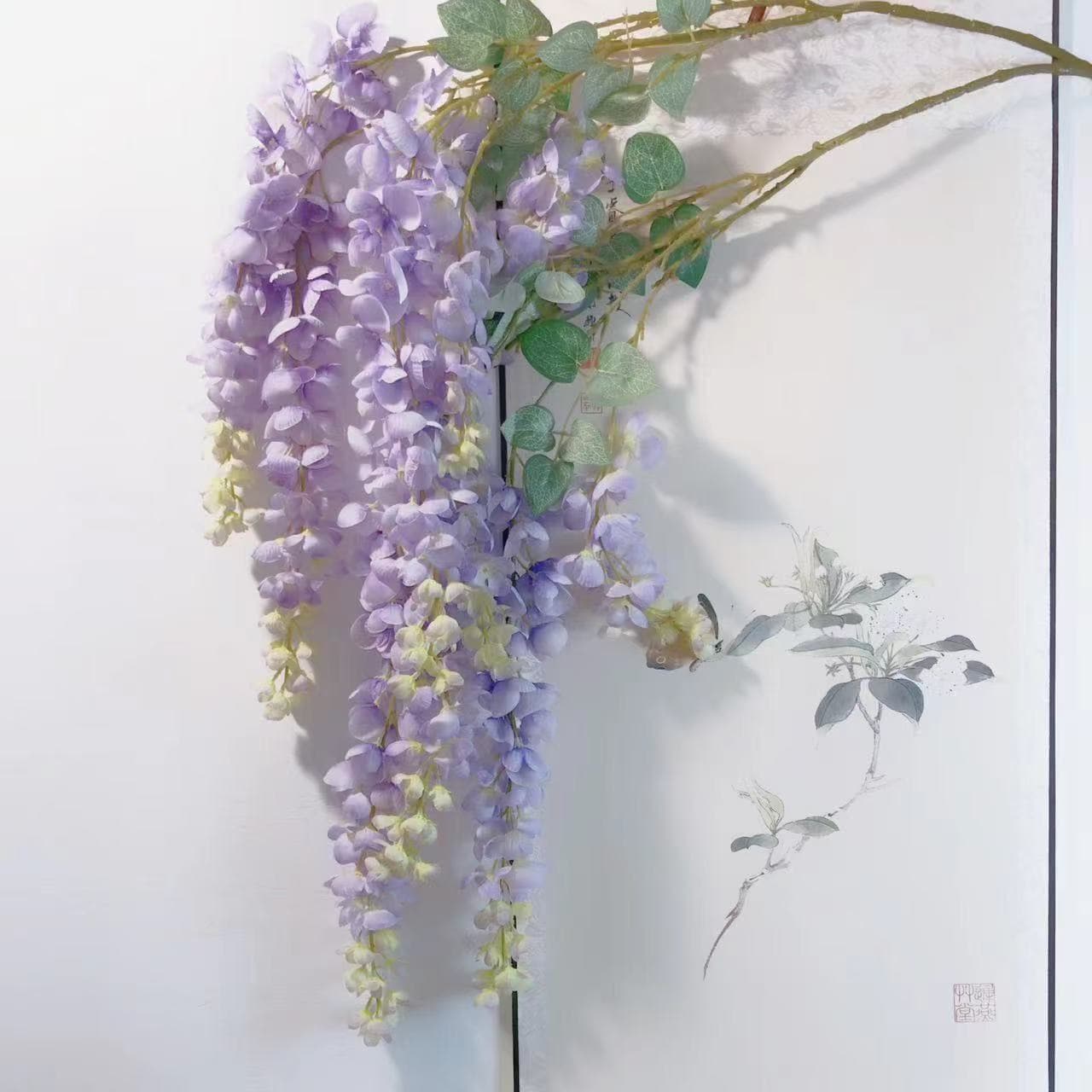Artificial flower Abler giant wisteria flower fake flower silk flower vine photo set props wedding landscaping decoration