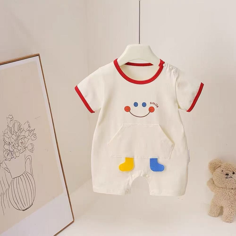 Summer Baby Jumpsuit, Newborn Cartoon Outdoor Bodysuit, Baby Boy and Girl Cute Short Sleeve Outfit
