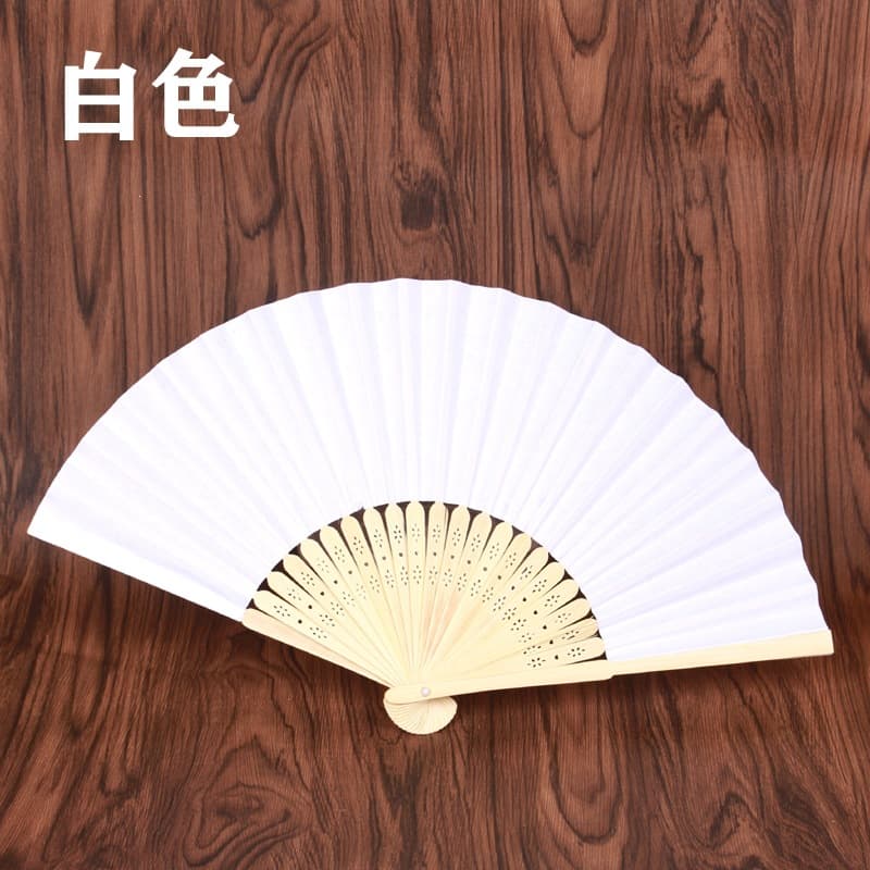 DIY Blank Paper Fan Folding Fan White Fan Children DIY Painting Fan Kindergarten Handmade Drawing Small Cooling Fan