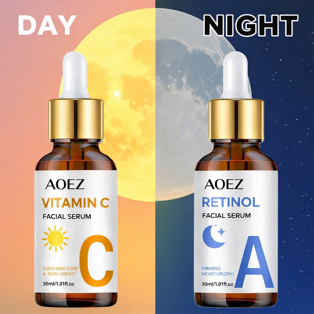 [Cross-border Foreign Trade Exclusive] Vitamin C Retinol Facial Serum Acne Softening Exfoliating Moisturizing Day and Night