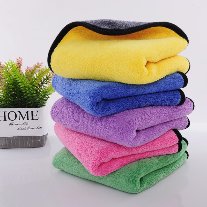 Car Wash Towel, Thick Large Absorbent Coral Velvet Drying Towel, Double-Sided Quick-Dry Car Cleaning Towel