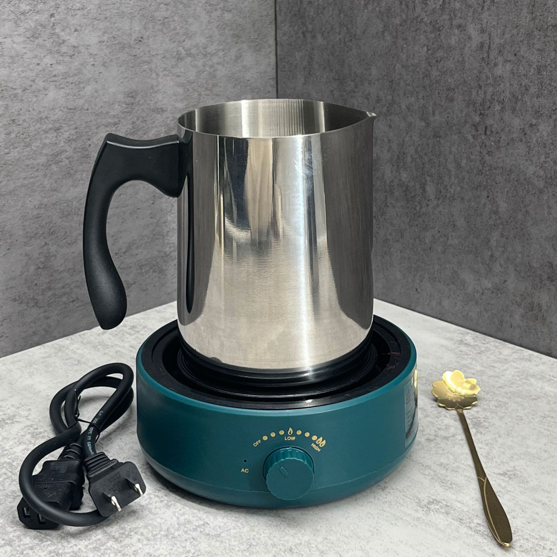 Soy Candle Making Kit Electric Hot Plate Candle Supplies Stainless Steel Wax Melting Pot Cherry Blossom Petal Stirrer