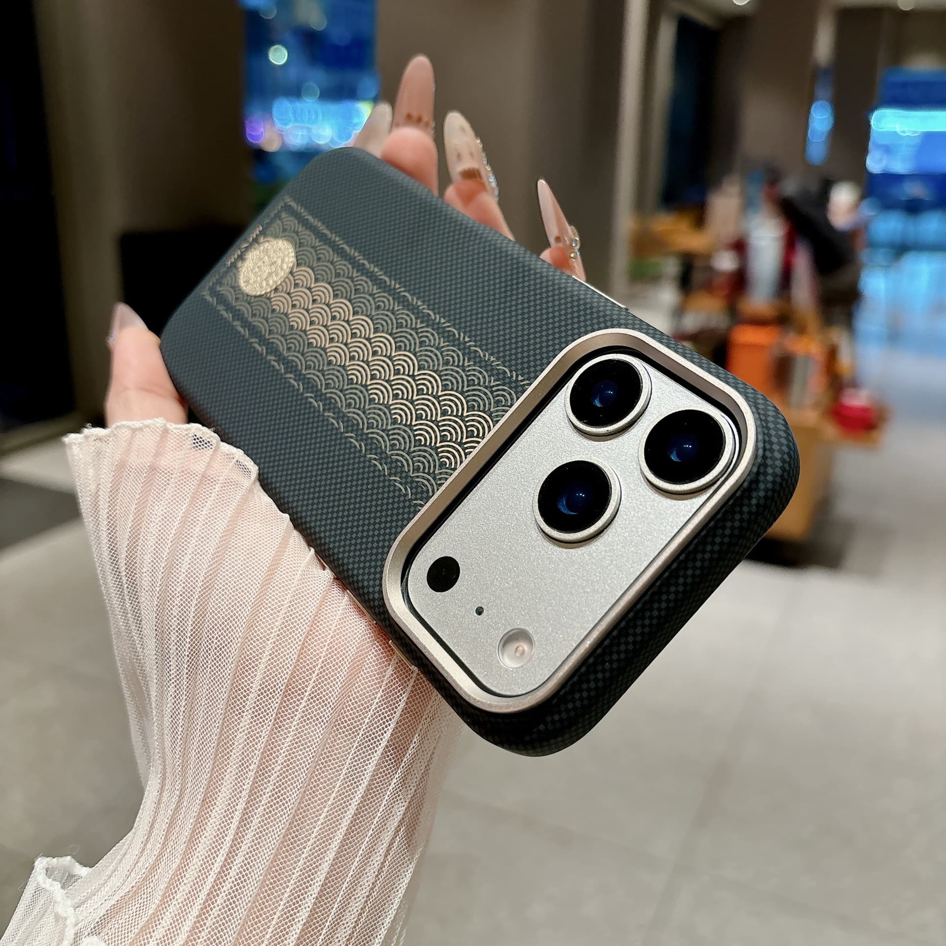Compatible with iPhone 18 Pro Yellow God of Wealth Magnetic Phone Case for Apple 17 Pro Max Kevlar Texture Full Coverage Protection