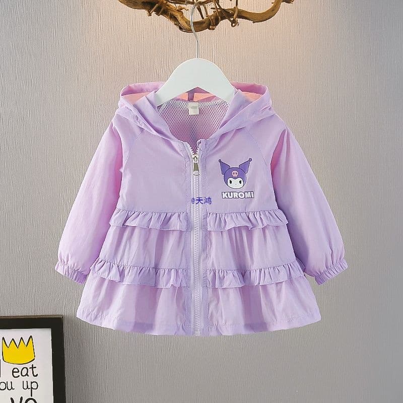 Kuromi Kids Girls Summer Sun Protection Jacket Baby Air Conditioning Wear Spring and Summer Thin Cartoon Top Fashion