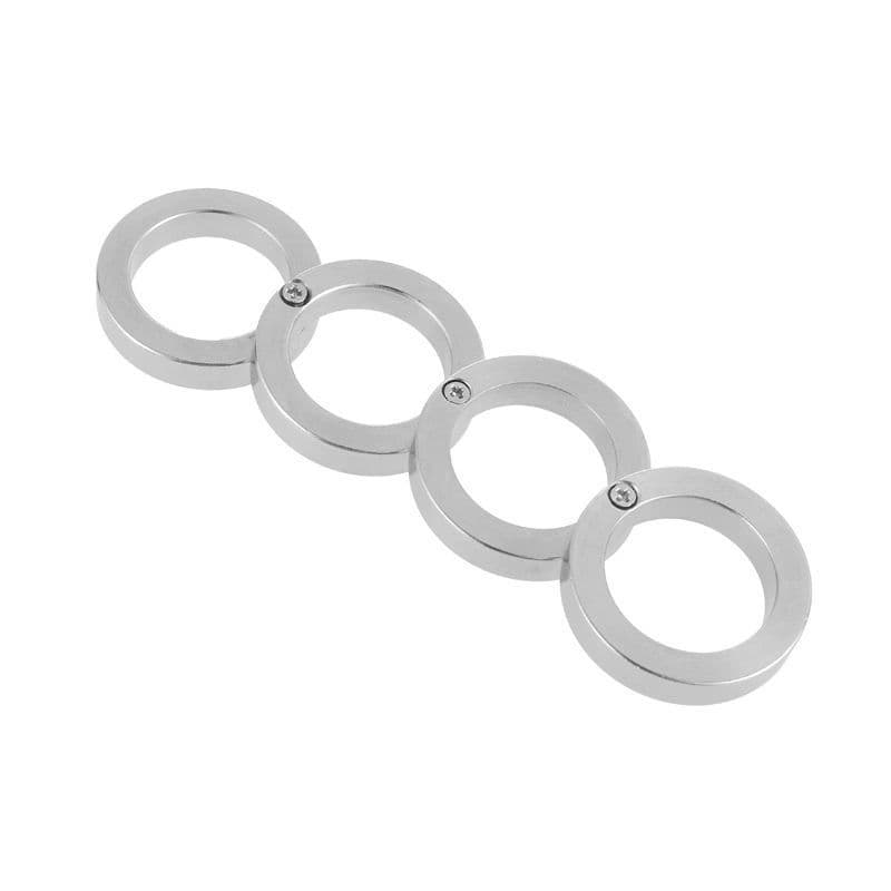 Outdoor foldable ring, portable retractable stainless steel knuckles, self-defense tool ring, titanium steel four-finger buckle.