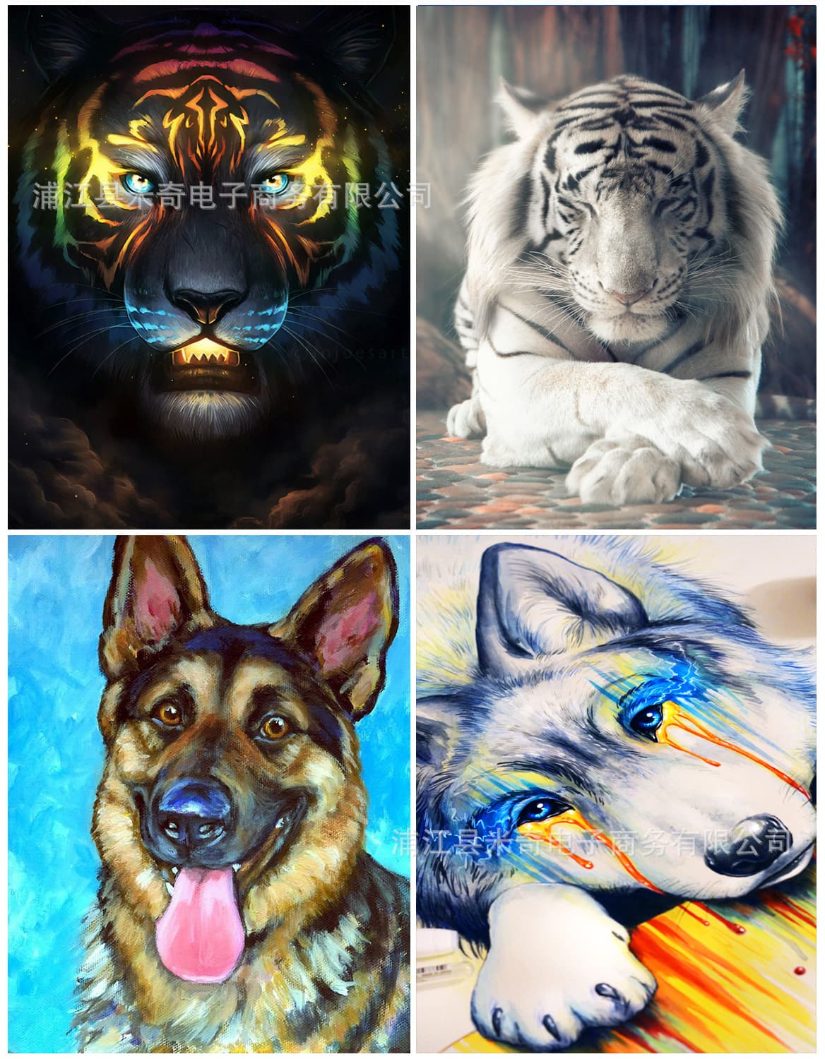 5D Fashion Art Diamond Painting Cartoon Animal DIY Diamond Embroidery Adult Painting Kit Living Room Decorative Wall Art