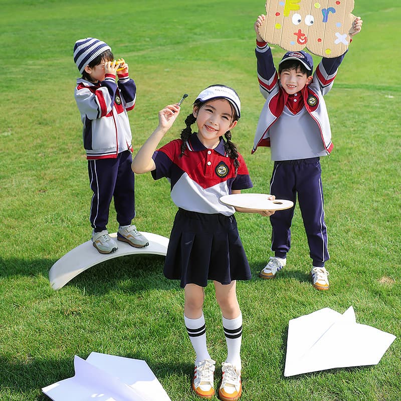 New Spring Autumn Primary Secondary School Class Uniform Sports Day Set Kindergarten Uniform Sports Three-Piece Baseball Jacket