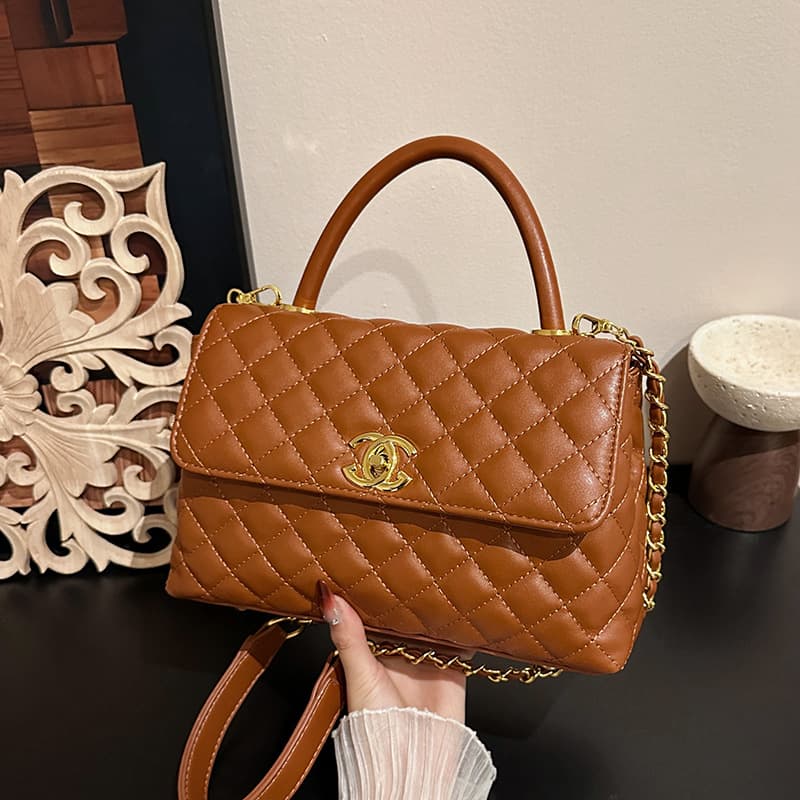 Cross-border Small Fragrance Style Diamond Quilted Bag Light Luxury Large Capacity Handbag Women's New Trendy Fashion Shoulder Crossbody Bag