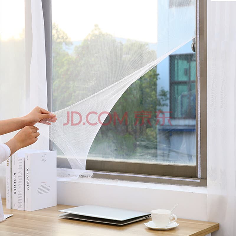 Summer Sleep Factory self-adhesive black and white anti-mosquito screen / DIY mosquito window screen / mesh with magic tape.