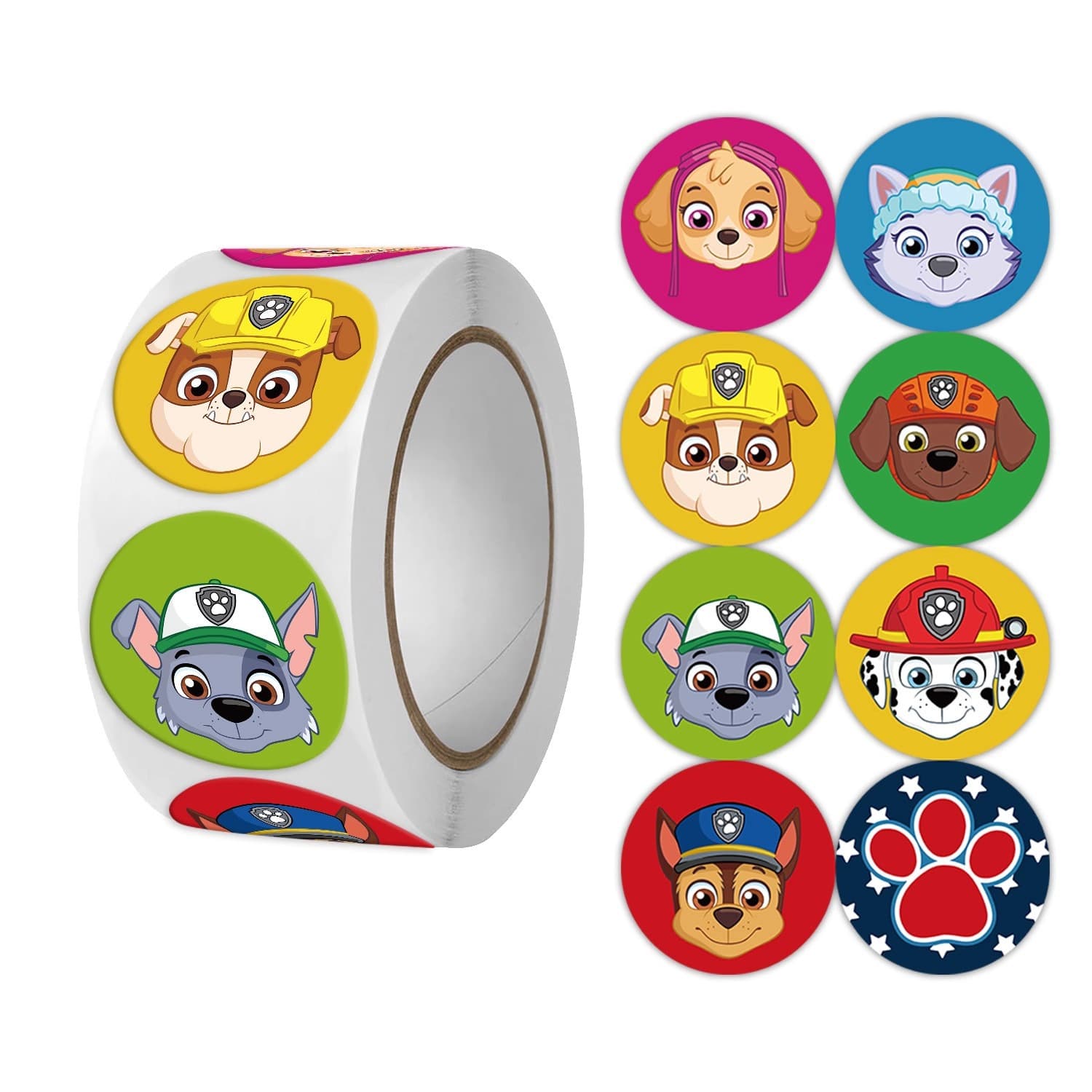 PAW Patrol Stickers for Kids Reward Cute PAW Patrol Stickers Dog Animal Seal Stickers Round Stickers