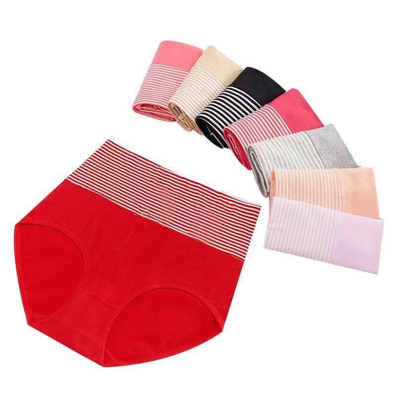 Plus Size Cotton Underwear for Middle-Aged and Elderly Women, High-Waist Abdomen Antibacterial Mother's Seamless Breathable Sexy Ladies Briefs