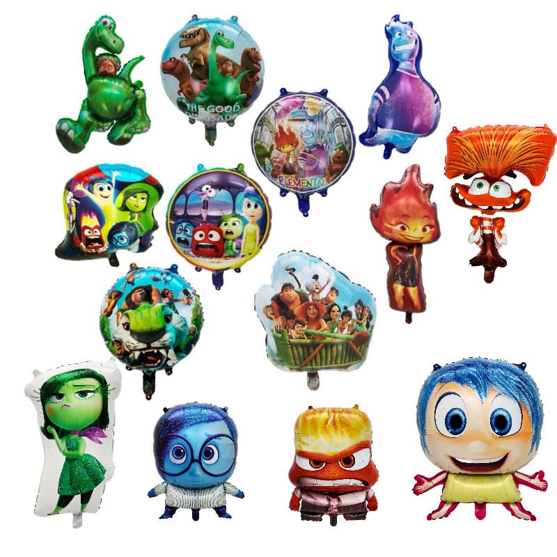 New Cross-Border Inside Out Joy, Sadness, Anger Cartoon Shaped Aluminum Foil Balloon Birthday Party Decoration
