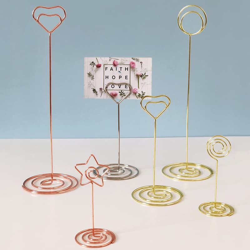 Cross-border Peacock Round Memo Clips Desktop Business Card Holders Heart-shaped Message Clips Creative Heart-shaped Seat Clips Wholesale in Stock