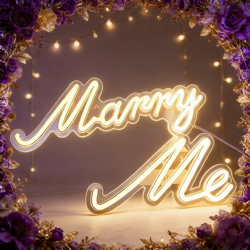 Valentine's Day Marry Me Proposal Letter Light Birthday LED Light Trunk Decoration Light Sign Happy Birthday Light