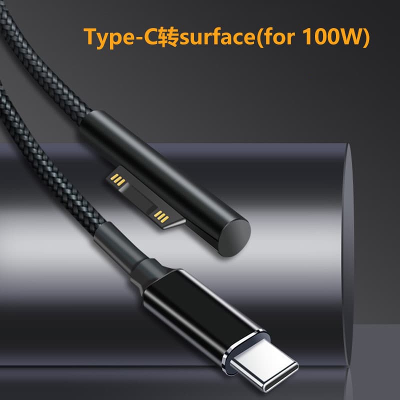 C-Surface Charging Cable for Pro 7, PD 100W Compatible with Pro 3/4/5/6 Microsoft Charging Cable