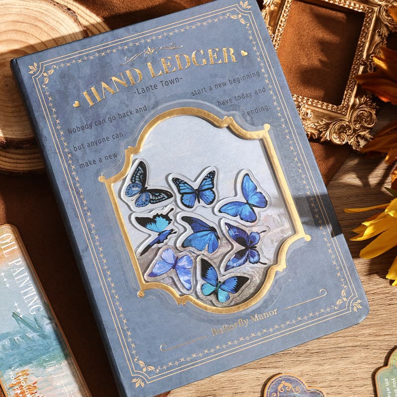Vintage Oil Painting Gift Set Butterfly Journal Gift for Primary School Students Girls Creative Diary Supplies